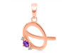 Amethyst & White Topaz Alphabet Q Pendant AMT-RDA-17.