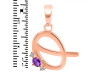Amethyst & White Topaz Alphabet Q Pendant AMT-RDA-17.
