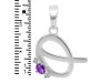 Amethyst & White Topaz Alphabet Q Pendant AMT-RDA-17.