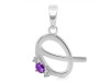 Amethyst & White Topaz Alphabet Q Pendant AMT-RDA-17.