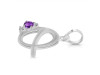 Amethyst & White Topaz Alphabet Q Pendant AMT-RDA-17.