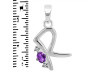 Amethyst & White Topaz Alphabet R Pendant AMT-RDA-18.