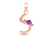 Amethyst & White Topaz Alphabet S Pendant AMT-RDA-19.