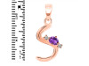 Amethyst & White Topaz Alphabet S Pendant AMT-RDA-19.