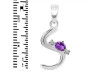 Amethyst & White Topaz Alphabet S Pendant AMT-RDA-19.