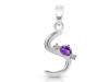 Amethyst & White Topaz Alphabet S Pendant AMT-RDA-19.