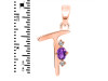 Amethyst & White Topaz Alphabet T Pendant AMT-RDA-20.