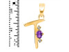Amethyst & White Topaz Alphabet T Pendant AMT-RDA-20.
