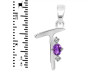 Amethyst & White Topaz Alphabet T Pendant AMT-RDA-20.