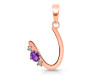 Amethyst & White Topaz Alphabet U Pendant AMT-RDA-21.