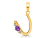 Amethyst & White Topaz Alphabet U Pendant AMT-RDA-21.