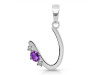 Amethyst & White Topaz Alphabet U Pendant AMT-RDA-21.