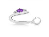 Amethyst & White Topaz Alphabet U Pendant AMT-RDA-21.