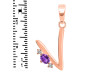 Amethyst & White Topaz Alphabet V Pendant AMT-RDA-22.