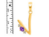 Amethyst & White Topaz Alphabet V Pendant AMT-RDA-22.