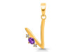 Amethyst & White Topaz Alphabet V Pendant AMT-RDA-22.