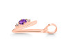 Amethyst & White Topaz Alphabet V Pendant AMT-RDA-22.