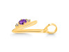 Amethyst & White Topaz Alphabet V Pendant AMT-RDA-22.