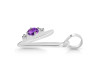 Amethyst & White Topaz Alphabet V Pendant AMT-RDA-22.