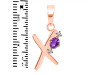 Amethyst & White Topaz Alphabet X Pendant AMT-RDA-24.