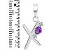 Amethyst & White Topaz Alphabet X Pendant AMT-RDA-24.