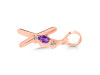 Amethyst & White Topaz Alphabet X Pendant AMT-RDA-24.