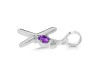 Amethyst & White Topaz Alphabet X Pendant AMT-RDA-24.