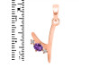 Amethyst & White Topaz Alphabet Y Pendant AMT-RDA-25.