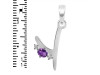 Amethyst & White Topaz Alphabet Y Pendant AMT-RDA-25.