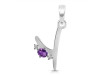 Amethyst & White Topaz Alphabet Y Pendant AMT-RDA-25.