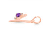 Amethyst & White Topaz Alphabet Y Pendant AMT-RDA-25.