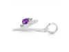 Amethyst & White Topaz Alphabet Y Pendant AMT-RDA-25.