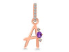 Amethyst & White Topaz Alphabet A Pendant AMT-RDA-27.