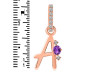 Amethyst & White Topaz Alphabet A Pendant AMT-RDA-27.