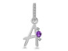 Amethyst & White Topaz Alphabet A Pendant AMT-RDA-27.
