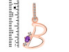 Amethyst & White Topaz Alphabet B Pendant AMT-RDA-28.
