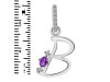 Amethyst & White Topaz Alphabet B Pendant AMT-RDA-28.