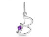 Amethyst & White Topaz Alphabet B Pendant AMT-RDA-28.