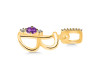 Amethyst & White Topaz Alphabet B Pendant AMT-RDA-28.