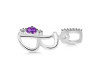 Amethyst & White Topaz Alphabet B Pendant AMT-RDA-28.