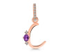 Amethyst & White Topaz Alphabet C Pendant AMT-RDA-29.