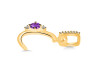 Amethyst & White Topaz Alphabet C Pendant AMT-RDA-29.