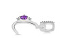 Amethyst & White Topaz Alphabet C Pendant AMT-RDA-29.