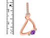 Amethyst & White Topaz Alphabet D Pendant AMT-RDA-30.