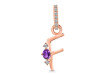 Amethyst & White Topaz Alphabet F Pendant AMT-RDA-32.