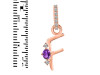 Amethyst & White Topaz Alphabet F Pendant AMT-RDA-32.