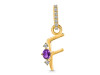 Amethyst & White Topaz Alphabet F Pendant AMT-RDA-32.