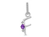 Amethyst & White Topaz Alphabet F Pendant AMT-RDA-32.