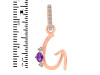 Amethyst & White Topaz Alphabet G Pendant AMT-RDA-33.