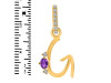 Amethyst & White Topaz Alphabet G Pendant AMT-RDA-33.